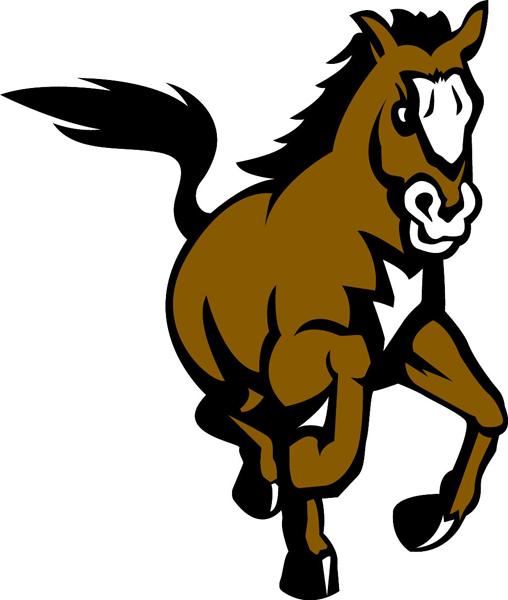 Mustang mascot vinyl sports decal. Personalize on line. Mustang 1